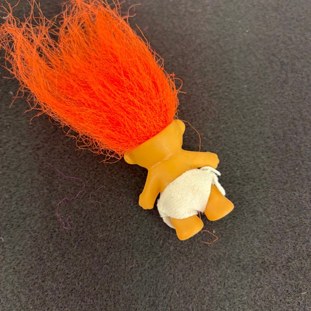 VTG 1990s Russ Baby Troll Doll Orange Hair Diaper Vintage Collectible Toy 4 Inch - Picture 3 of 5